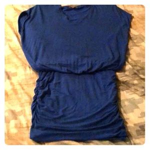 Blue drape mini dress